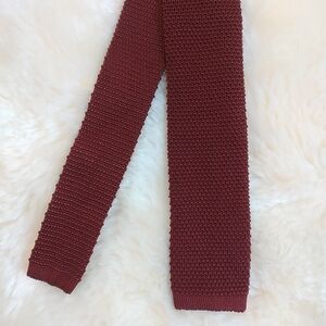 Vintage Robert Talbott Datk Red Maroon Knit Textured Square Neck Tie